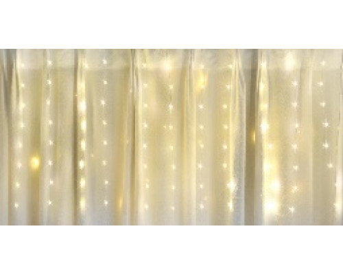 Гірлянда RD-9000 Штора 150LED 3mх1m, 15LEDX10 бурульок (контрол.220V) з хвіст. заглуш. Колір ламп-теплий