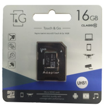Карта пам'яті micro SDHC 16GB T&G (class10) (UHS-1) (з адаптером)
