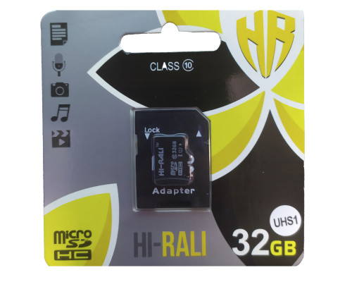 Карта пам'яті micro SDHC 32GB Hi-Rali (class10) (UHS-1) (з адаптером)