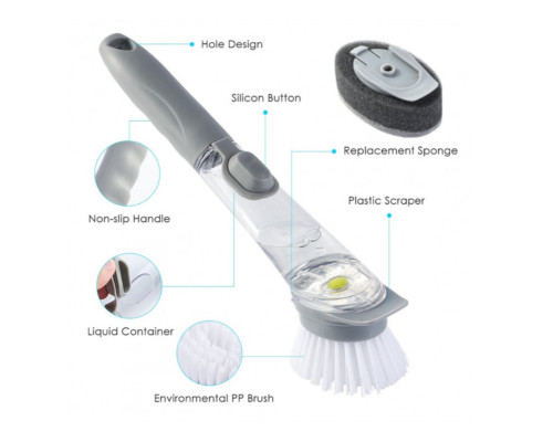 Багатофункціональна щітка з дозатором для чищення посуду CLEANER BRUSH (WN-24)