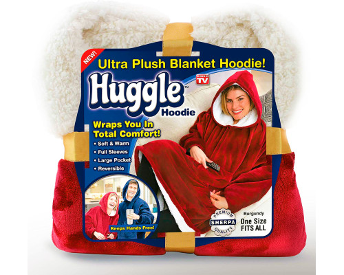 Толстовка з капюшоном Худі Huggle Hoodie ultra plush blanket hoodie (M-118) (5 шт червоні, 1 шт синя)
