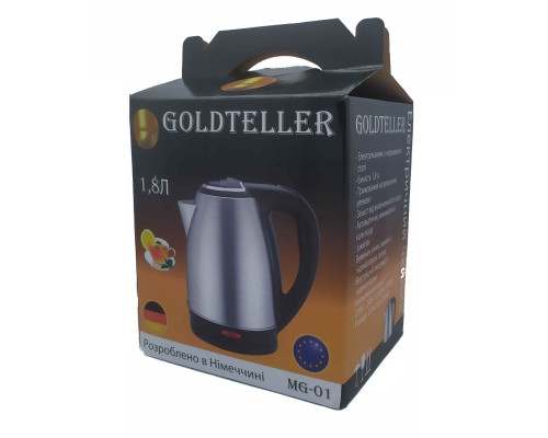 Електричний чайник Goldteller MG-01 BLACK (метал) (220V, 50HZ 1500W, 1.8L)