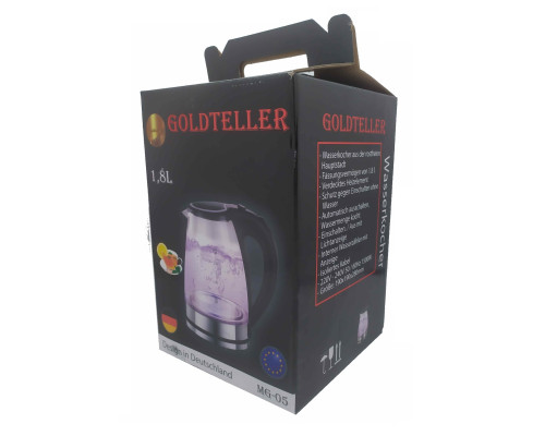 Електричний чайник Goldteller MG-05 BLACK (скло) (220V, 50HZ 1500W, 1.8L)