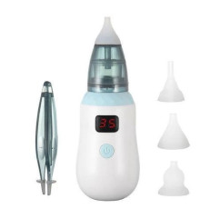 Аспіратор дитячий акумуляторний 2-в-1 BABY NOSE з LED-дисплеєм та регулятором потужності (MA-20)