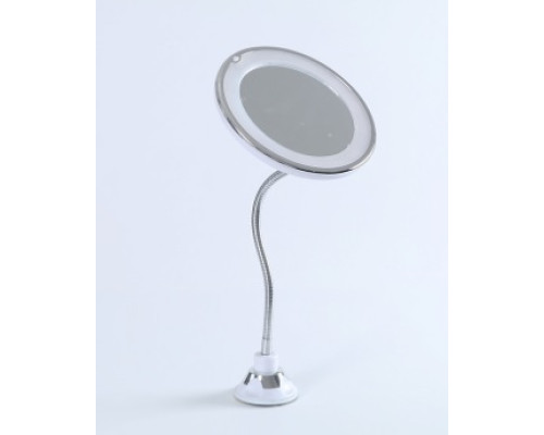 Дзеркало з LED підсвічуванням кругле Flexible (присоска, гнучкий тримач, 10Х, 360, 7") (WO-30)