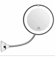 Дзеркало з LED підсвічуванням кругле Flexible (присоска, гнучкий тримач, 10Х, 360, 7") (WO-30)