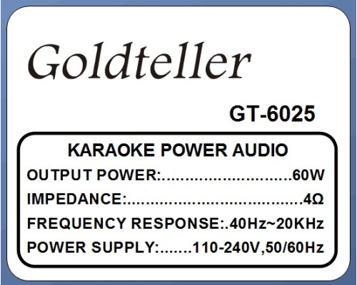Акустична система Goldteller GT-6025