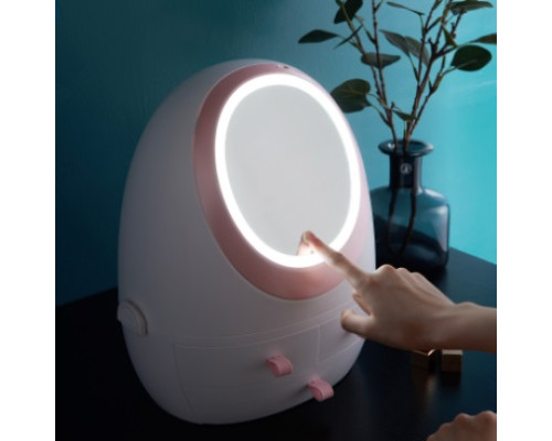 Органайзер для косметики з дзеркалом LED (Білий) (W-1)