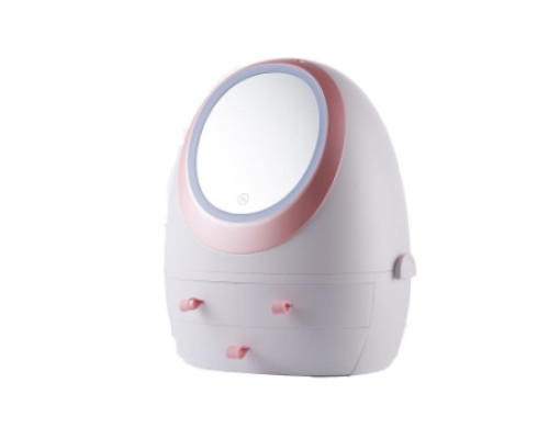 Органайзер для косметики з дзеркалом LED (Білий) (W-1)