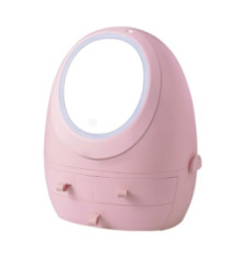 Органайзер для косметики з дзеркалом LED (Рожевий) (W-2)