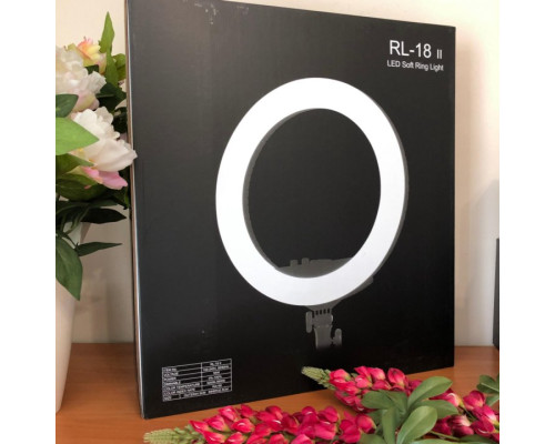 Кільцева LED лампа RL-18 II 55W (USB) (WiFi-пульт) (45см) (3 кріплення) (сумка)
