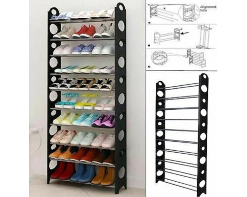 Полиця для взуття Shoe rack (10 полиць, 30 пар) (25Wх7.9"Dх60.6H) 8060