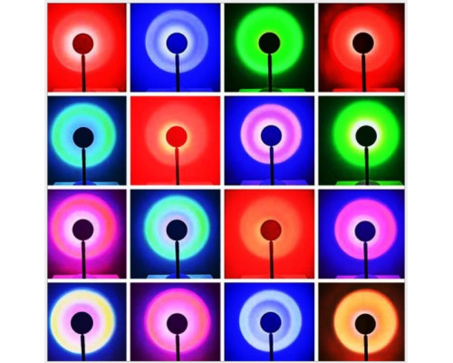 Лампа LED для селфі ефект сонця RGB + пульт (F-20)