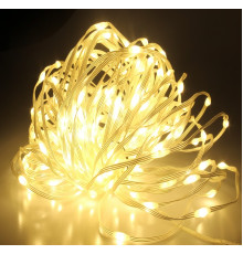 Гірлянда RD-213 діод 500Led 50м, 8 реж. IP44 для дому або вулиці, Провід у силіконі прозорий, Колір ламп синій