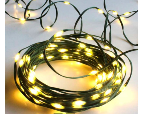 Гірлянда RD-217 діод 500Led 50м, 8 реж. IP44 для дому чи вулиці, Дріт в силіконі зелений, Колір ламп-Синій