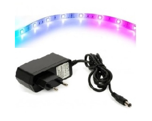Стрічка LED N-38 (3528) 5м в синіконі (БЕЗ БУХТИ) (адаптер 220V) (Чорна коробка) (режими) (Мікс)