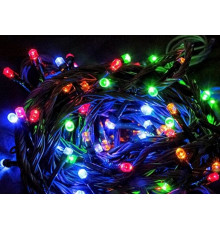 Гірлянда RD-102 точка велика 300LED Дріт-Чорний, Колір ламп-Мікс