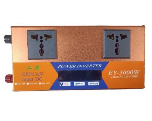 Перетворювач напруги з 12V/24V→220V (3000W) LCD SMART
