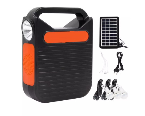 Ліхтар EP-391b Power Bank із сонячною панеллю+лампочки 3шт
