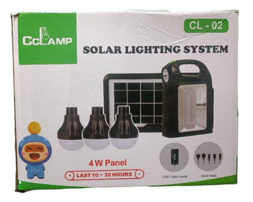 Ліхтар CL-02 Power Bank із сонячною панеллю+лампочки 3шт