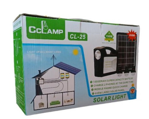 Ліхтар CL-25 Power Bank із сонячною панеллю+лампочки 3шт