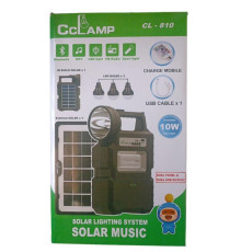 Ліхтар CL-810 Power Bank-Блютус-Радіо із сонячною панеллю+лампочки 3шт
