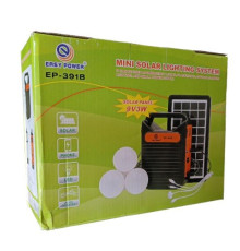 Ліхтар EP-391BT Power Bank-радіо-блютуз-USB із сонячною панеллю 9V 3W+лампочки 3шт