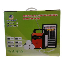 Ліхтар EP-371BT Power Bank-радіо-блютуз із сонячною панеллю 9V 3W+лампочки 3шт
