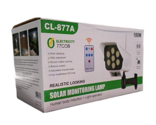 Прожектор LED настінний CL-877A сенсорний вуличний у вигляді камери із сонячною панеллю та пультом