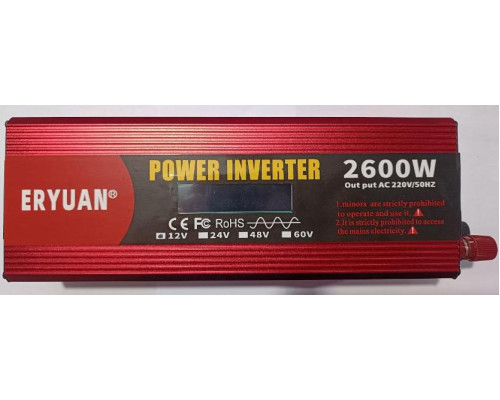 Перетворювач напруги з 12V→220V 2600W ЧИСТИЙ СИНУС LCD Z1A