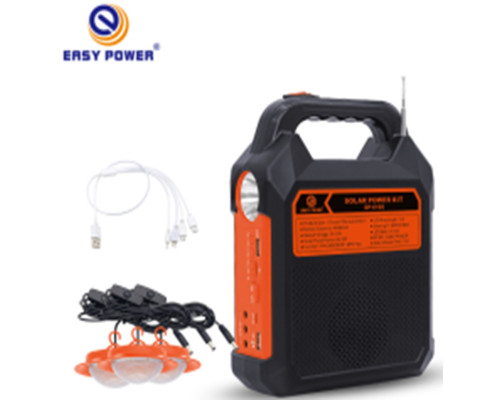Ліхтар EP-0188 Power Bank, радіо, блютус, USB, з сонячною панеллю, + лампочки 3шт