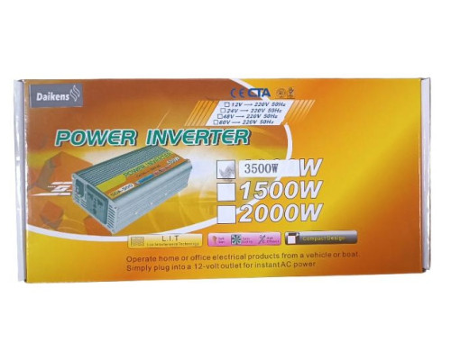 Перетворювач напруги з 12V→220V (3500W) 1A