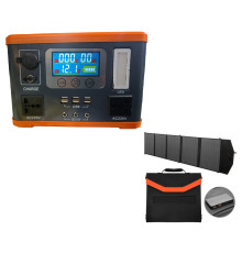 Інвертор акумуляторний/зарядна станція EP-P300W 12V/30Ah (Li-ion) + сонячна панель 60W