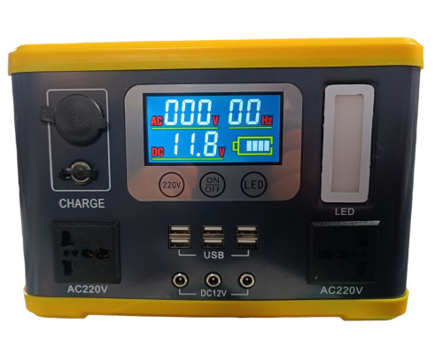 Інвертор акумуляторний/зарядна станція EP-P500W 12V/40Ah (Li-ion) + сонячна панель 60W