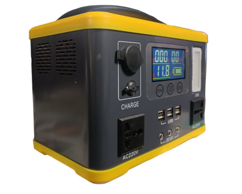 Інвертор акумуляторний/зарядна станція EP-P500W 12V/40Ah (Li-ion) + сонячна панель 60W