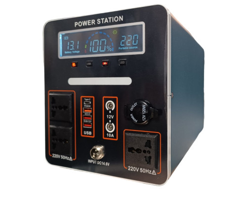 Інвертор акумуляторний/зарядна станція EP-JB 1000W 12V/60Ah (LiFePO4) + сонячна панель 18V 100W