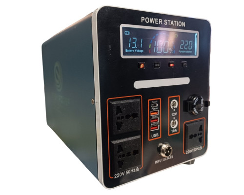 Інвертор акумуляторний/зарядна станція EP-JB 1000W 12V/60Ah (LiFePO4) + сонячна панель 18V 100W