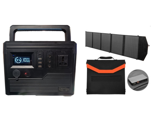Інвертор акумуляторний/зарядна станція EP-JB 1000W-P 12V/50Ah (LiFePO4) + сонячна панель 18V 100W
