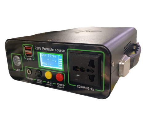 Інвертор акумуляторний/зарядна станція EP-3018-300W 12V/18Ah + сонячна панель 45W