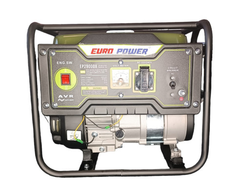 Генератор бензиновий Europower EP2900DX (1,2-1,5KVA) (Ручний пуск) (Бак-6л) (Ніжки)