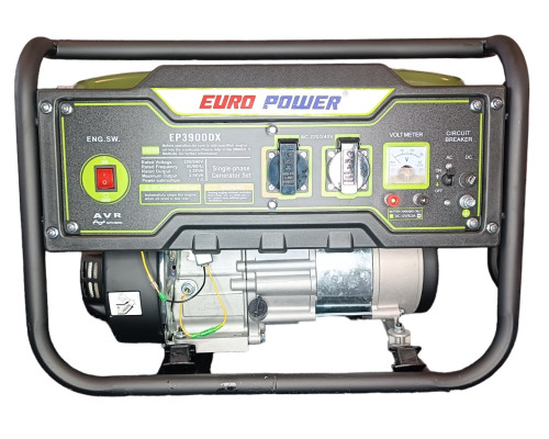 Генератор бензиновий Europower EP3900DX (3,2-3,5KVA) (Ручний пуск) (Бак-10л) (Ніжки)