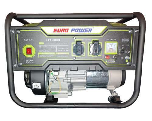 Генератор бензиновий Europower EP4900DX (3,8-4KVA) (Ручний пуск) (Бак-10л) (Ніжки)