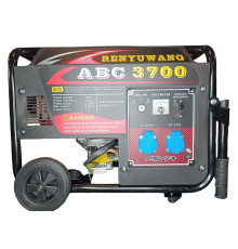 Генератор бензиновий Renyuwang ABC 3700 (3,5-3,8KW) (AVR) (Електростартер) (Бак-15л) (Коліса/ручки)