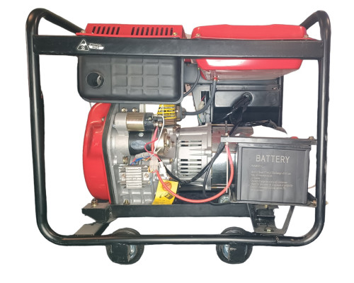Генератор дизельний Kingman Diesel KM7000LHE (7-7,5KVA) (AVR) (Електростартер) (Бак-13,5л) (Коліса/ручки)