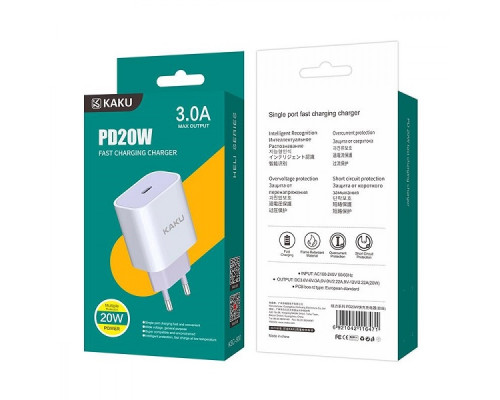 Зарядний пристрій 220V KAKUSIGA KSC-500 (Вихід Type-C) 20W 3А