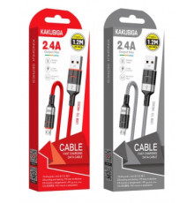 Кабель USB-MicroUSB KSC-696 Kakusiga Singhui Series (алюміній плетений) 1.2м 2.4A