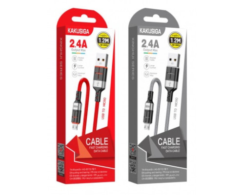 Кабель USB-MicroUSB KSC-696 Kakusiga Singhui Series (алюміній плетений) 1.2м 2.4A