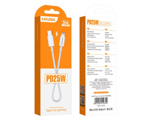 Кабель Type-C-Lightning(Apple) KAKUSIGA KSC-653 Feyue Series 25см PD25W