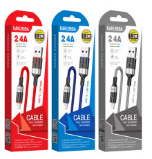 Кабель USB-Lightning(Apple) KAKUSIGA KSC-696 Singhui Series (алюміній плетений) 1.2м 2.4A
