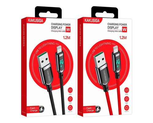 Кабель USB-Lightning(Apple) KAKU KSC-599 Save Series 1.2м 12W з дисплеєм